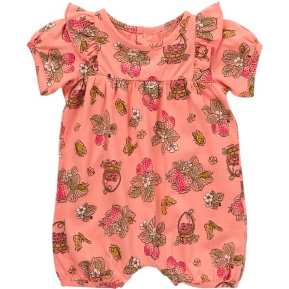 Carhartt Pink Baby Romper with Strawberry Print